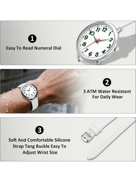 Stylish Women\'s Waterproof Watch with Easy-to-Read Numeral Dial & Silicone Strap